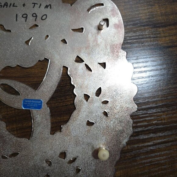 Vintage Holiday Wreath Trivet Silver plate Enamel By Wm. A. Rogers 1986 Japan - Picture 14 of 16